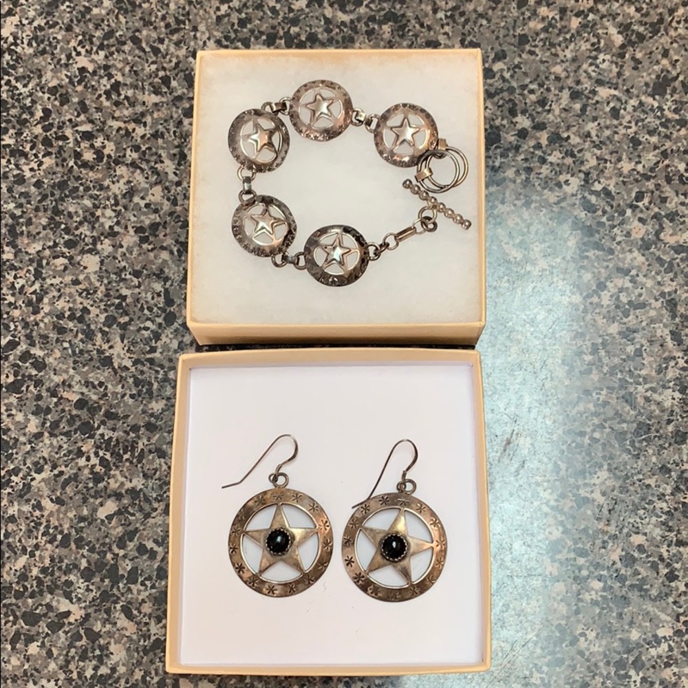 Sacajawea 925 sterling silver braceletearrings set